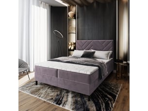 Lit avec rangement 180x200 cm <strong>MASSENO</strong> <strong></strong> coloris violet