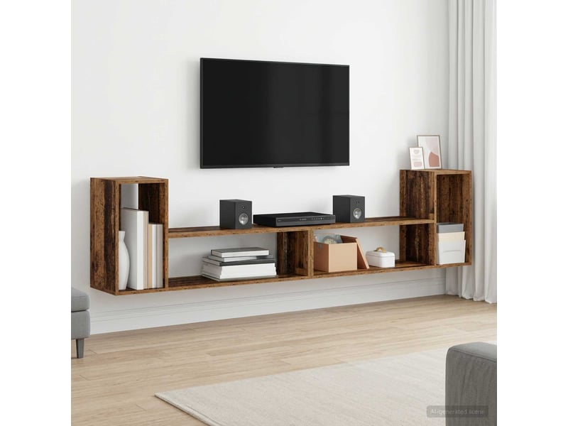  Meuble tv - banc tv - meuble de rangement 100 x 30 x 50 cm bois ancien bois d'ingénierie  - Conforama E