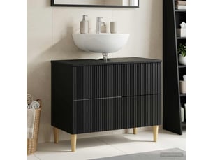 Meuble sous lavabo de salle de bain arnhem noir 82 x 41 x 59 cm cf64825