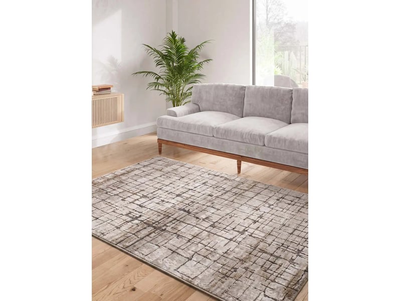 Tapis géométrique crème marron, 80 x 120 cm 51830 - Conforama B