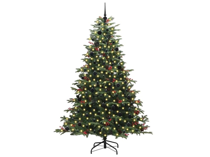 Sapin de noël - arbre de noël artificiel vert 240 cm pvc, métal et plastique - Conforama C
