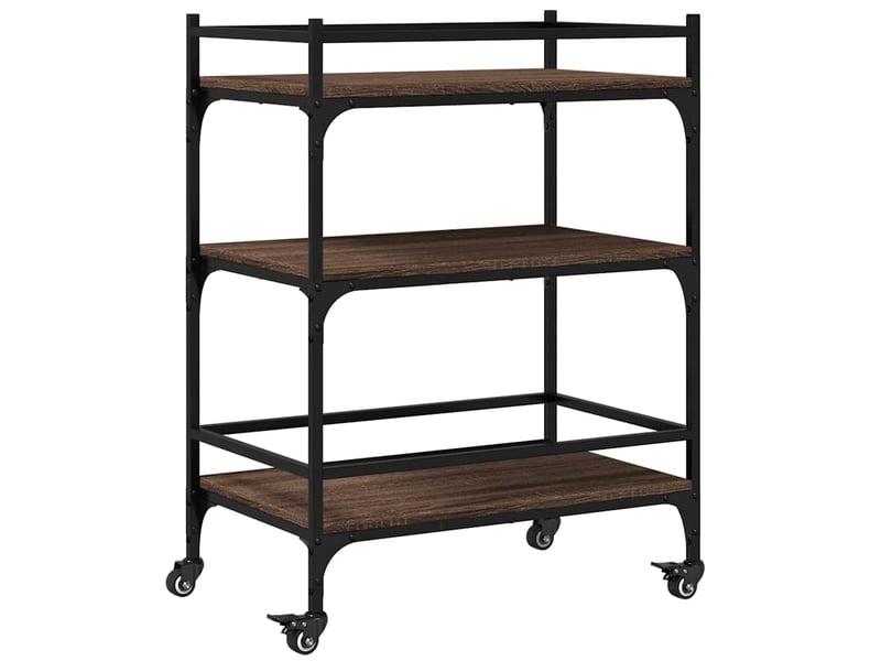  Desserte de cuisine, chariot de rangement chêne marron 65x40x86,5 cm bois d'ingénierie  - Conforama A