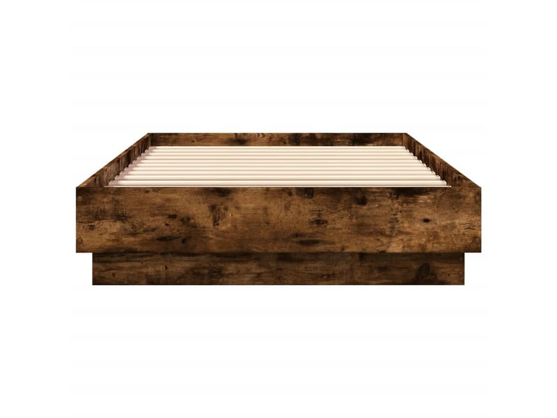  Lit simple- lit adulte -  cadre de lit sans matelas chêne fumé 100x200 cm bois ingénierie  - Conforama C