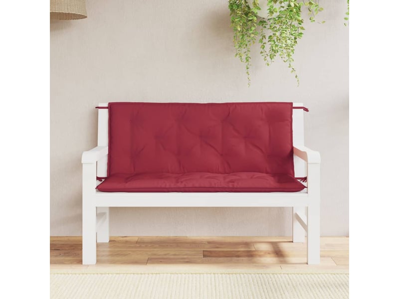  Lot de 2 coussins de banc de jardin, coussins d'assise rouge bordeaux tissu oxford cf58689  - Conforama B