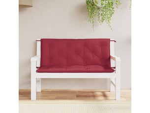 Lot de 2 coussins de banc de jardin, coussins d'assise rouge bordeaux tissu oxford cf58689