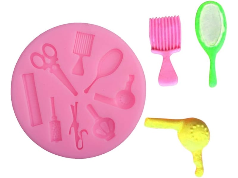  Moule de cuisson pour coiffure, peigne, ciseaux, sèche-cheveux, décoration de gâteaux, moule à chocolat, fondant NO Commercial reference - Conforama B
