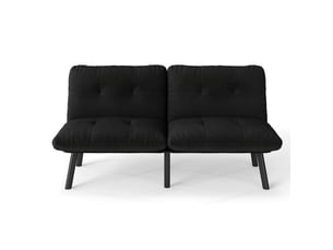 Canapé-lit 2 places 160x102x78 cm pliable métal noir sans matelas