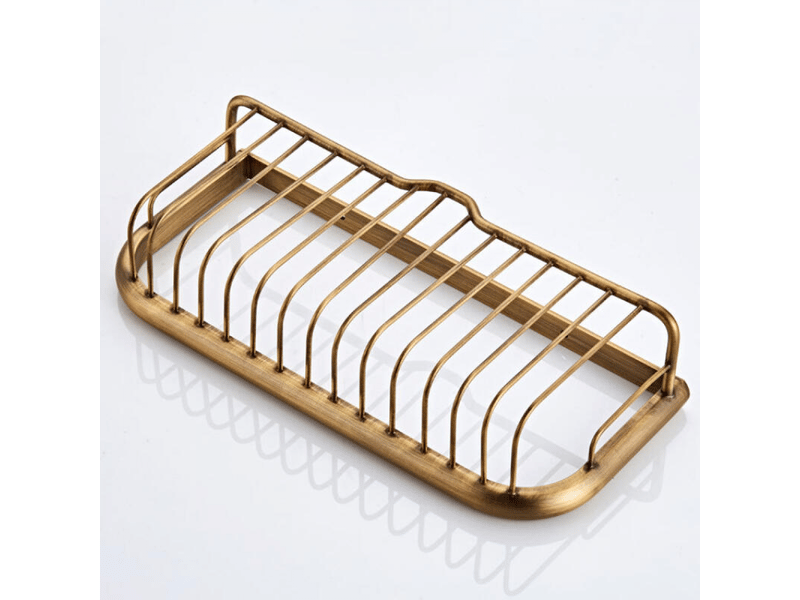 Étagère de douche carrée en laiton pour salle de bain, support de rangement mural, 30cm,bronze - Conforama C