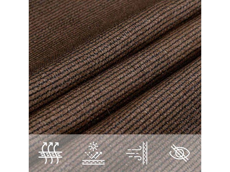  Voile d'ombrage - voile d'ombre - voile parasol 160 gm² marron 5x5x6 m pehd  - Conforama E