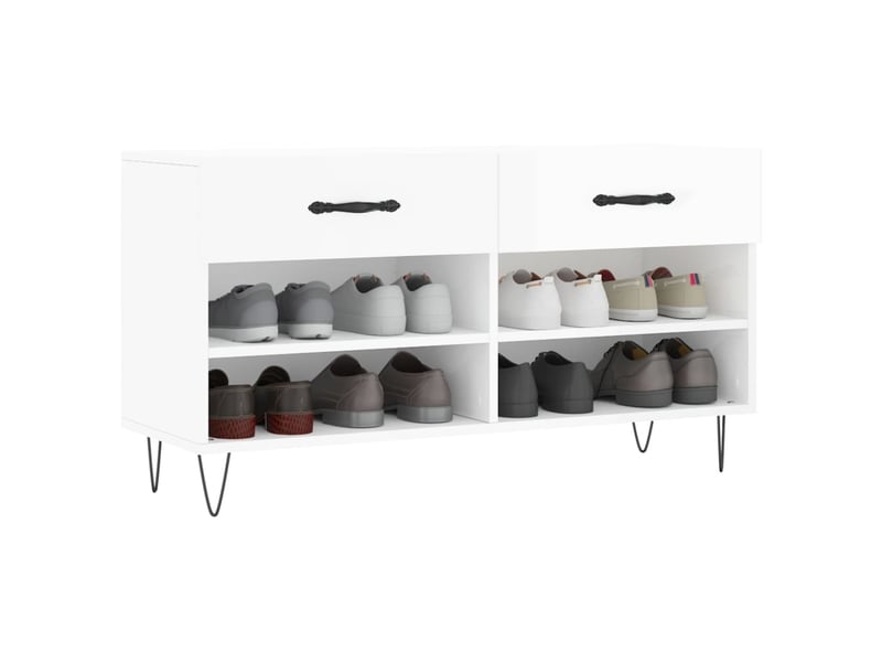  Banc à chaussures blanc brillant 102x35x55 cm bois d'ingénierie shl7395  - Conforama C