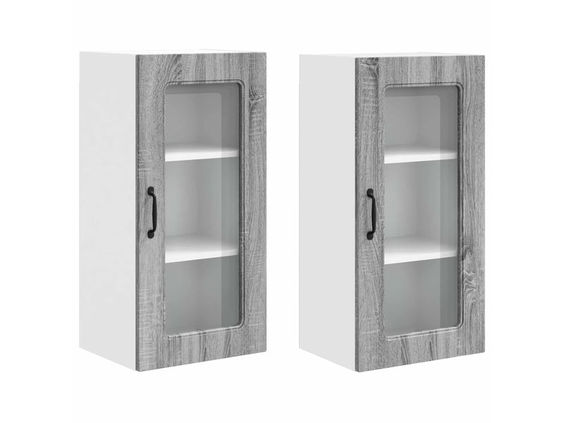  Meuble mural de cuisine | armoire de cuisine 2 pcs gris sonoma shl1042  - Conforama A