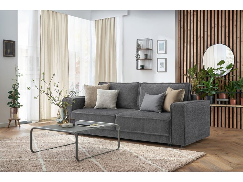  Bobochic canapé droit convertible coffre emile gris foncé EMILE - Conforama C