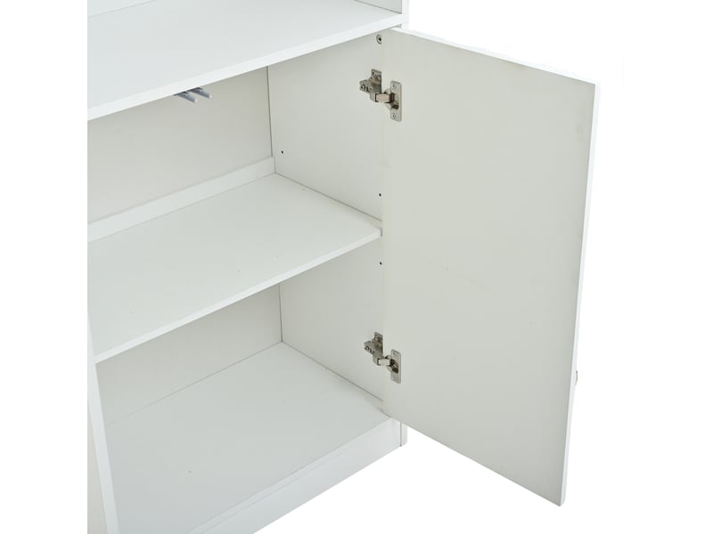  Vitrine led 2 pièces 160x35x200 cm portes vitrées panneau de particules blanc  - Conforama D