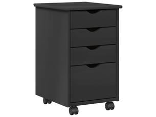 Caisson roulant de bureau avec roue gris 34 x 39 x 56 cm pin massif