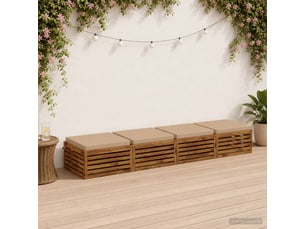 Lot de 4 coussins de siège, coussins d'assise soest 100 % polyester sable cf60541