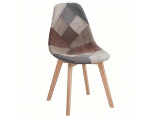 Lot de 8 chaises de salle à manger en tissu patchwork multicolore, design moderne