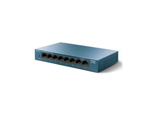 Switch reseau gigabit 8 ports metal bleu sans ventilateur