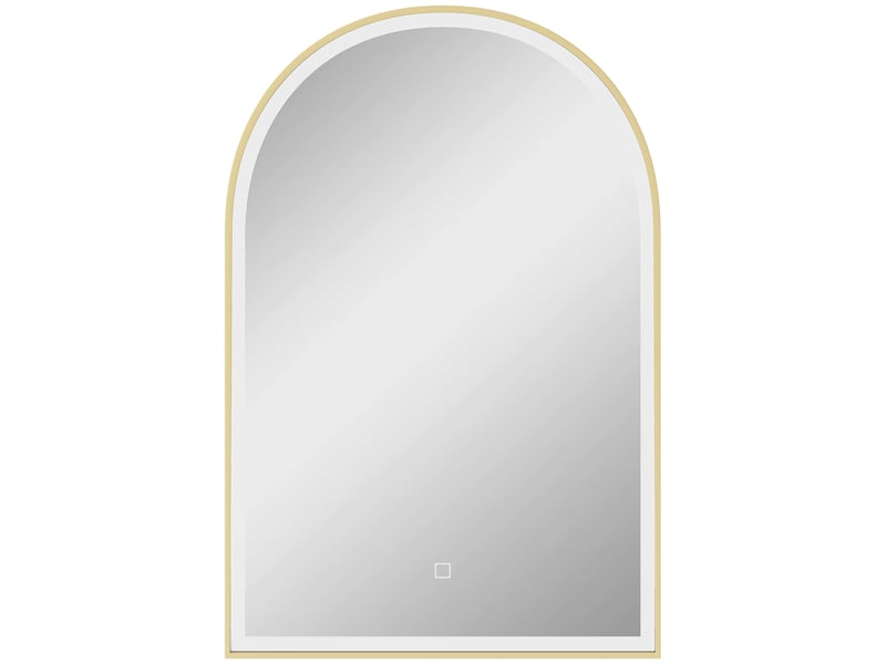  Miroir de salle de bain led 90 x 60cm, mural, 3 couleurs, arqué cadre en aluminium, désembuage et interrupteur tactile  - Conforama B