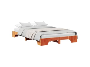 Lit 2 places 135x190 cm    coloris marron