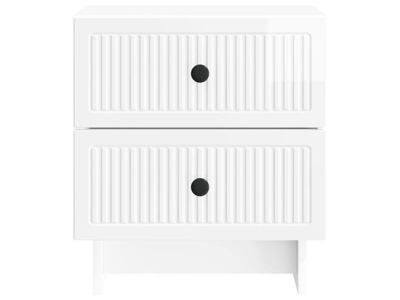  Table de chevet 2 pièces blanc brillant 43 x 34,5 x 47,5 cm  - Conforama E