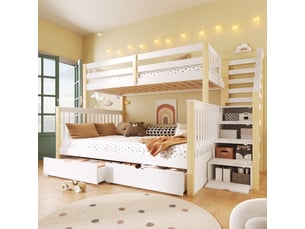 Lit superposé 90x200 cm <strong></strong>  <strong>WM Store DE</strong> coloris blanc