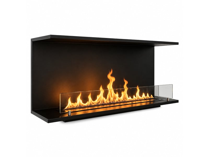  Giove 120 - cheminée bioéthanol encastrable à trois faces 120x50x30 cm avec brûleur en acier de 3 litres  - Conforama D