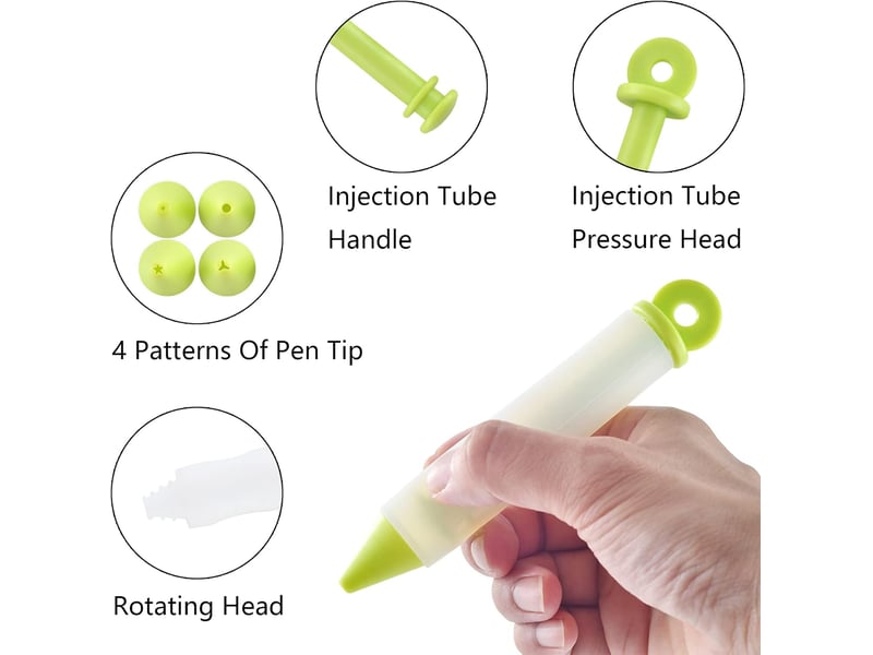 3 pcs stylos décoratifs en silicone pour gâteau, alphabet, tarte, poche à douille, conseils de cuisine polyvalents pour la décoration de pâtisserie, g - Conforama C