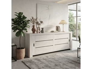 Buffet 2 porte(s)  0 tiroir(s) <strong>ALTOBUY</strong> <strong>JOSIE</strong> - 230 cm coloris beige 
