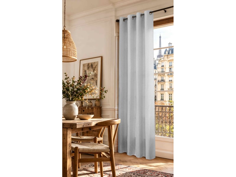  Lot de 2 rideaux à œillets 140 x 240 cm victoria fils teints jacquard  - Conforama B