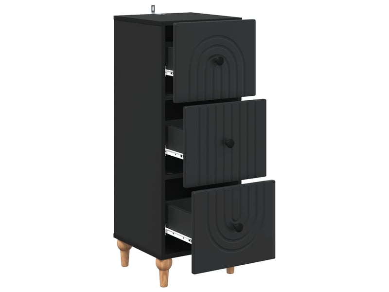  Armoire de rangement bureau, armoire à tiroirs 33 x 34.5 x 90 cm bois d'ingénierie noir  - Conforama E