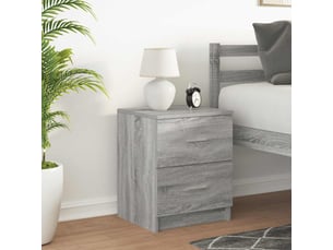 Table de chevet - cabinet de chevet - table de nuit à 2 tiroirs gris sonoma 40x36x50 cm