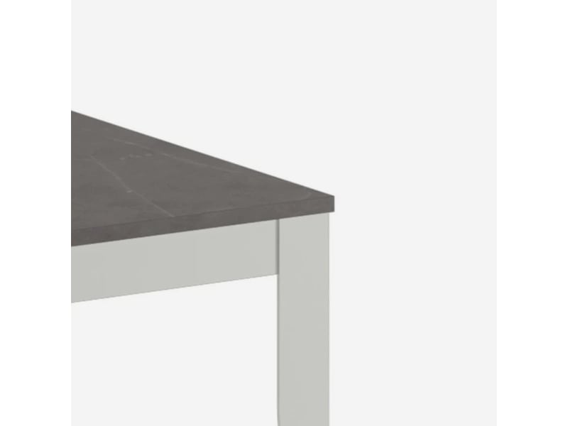  Table de salle à manger extensible avec piètement blanc 156316x90 moon - gris  - Conforama D