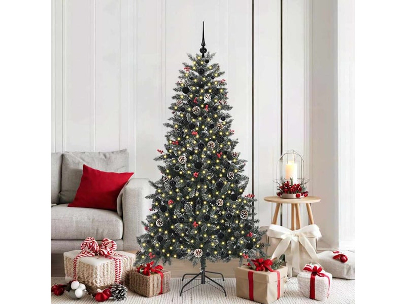  Sapin de noël artificiel, arbre de noël vert 180 cm pvc, plastique et acier shl2659  - Conforama B