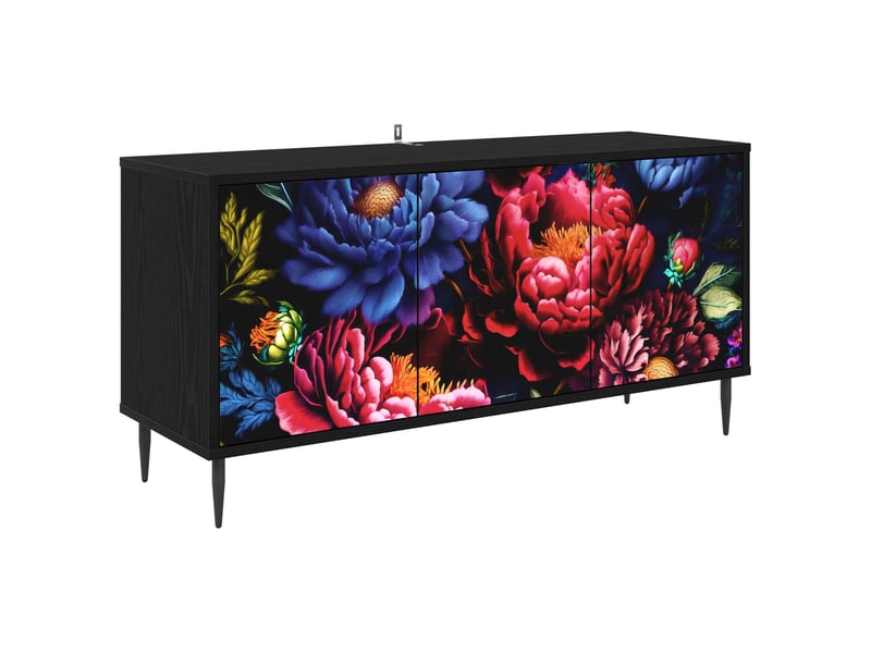 Meuble tv - banc tv - meuble de rangement kiel 102 x 33 x 51 cm chêne noir bois d'ingénierie - Conforama A