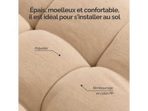 Pouf / repose pied VIVEZEN beige