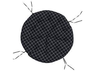 Coussin rond, coussin d'assise motif à carreaux noir ø 100 x11 cm tissu oxford cf56616