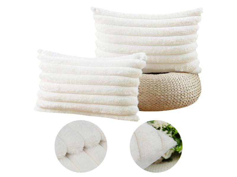 Taie d'oreiller en velours,30 x 50 cm,housse simple face,velours,blanc crème,deux - Conforama D