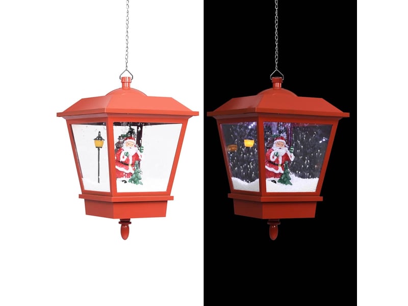  Lampe suspendue de noël lumière led père noël rouge 27x27x45 cm  - Conforama B