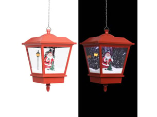 Lampe suspendue de noël lumière led père noël rouge 27x27x45 cm