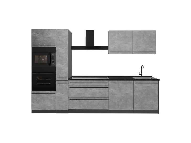  Vicco cuisine, bétonanthracite, 310cm plan de travail anthracite  - Conforama A