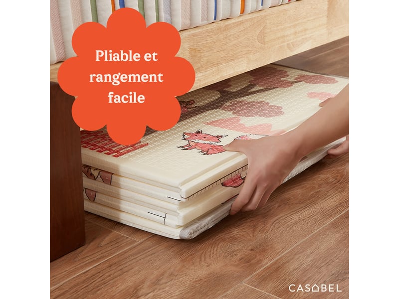  Casabel tapis d'éveil bébé évolutif 180x150cm, tapis bébé pliable et imperméable avec motifs forêt  - Conforama W