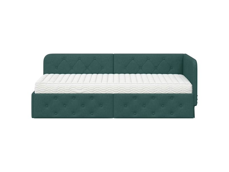  Lit simple- lit adulte -  cadre de lit d'angle vert foncé 80 x 200 cm tissu  - Conforama D