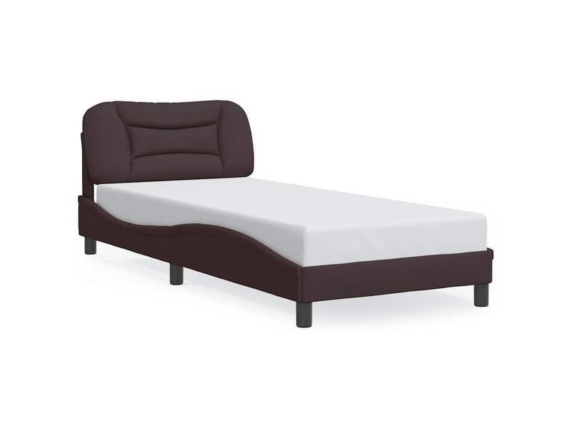  Lit simple- lit adulte -  cadre de lit sans matelas hvar marron foncé 90x200 cm tissu  - Conforama A