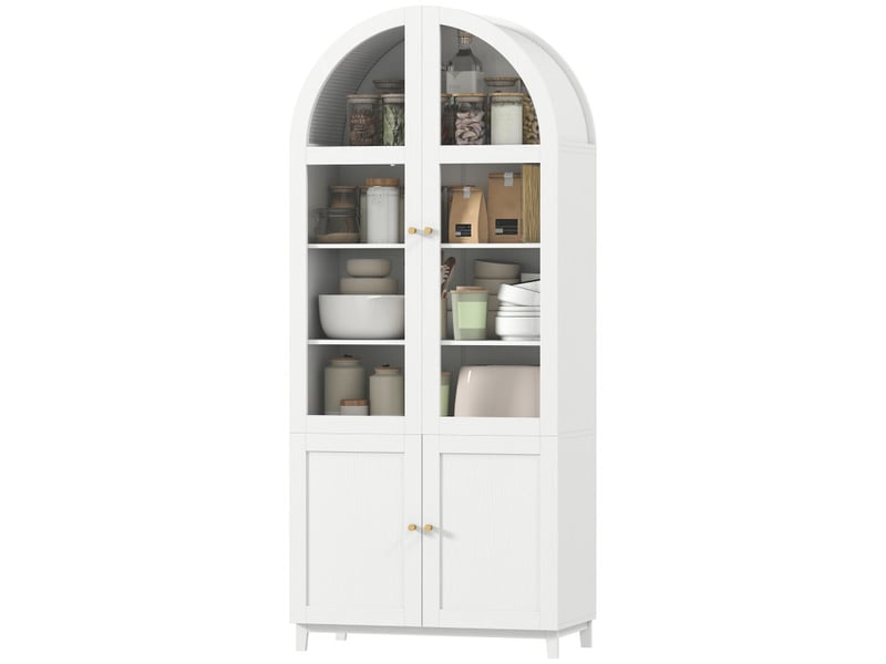  Buffet milagros vaisselier design arche rangement cuisine blanc élégante  - Conforama E