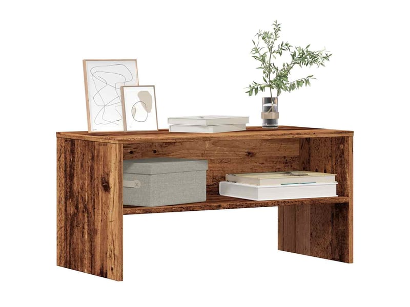  Meuble tv - banc tv - meuble de rangement vieux bois 80x40x40 cm bois d'ingénierie  - Conforama C