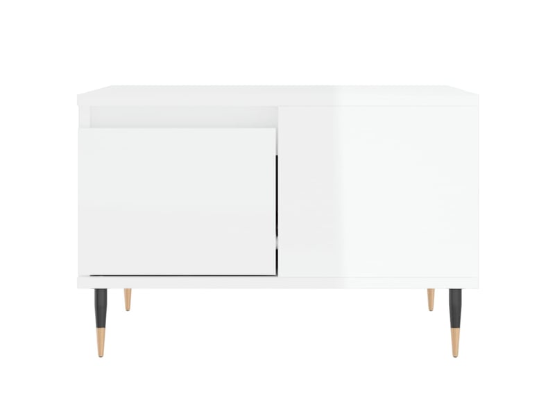  Table basse | table d'appoint salon blanc brillant 55x55x36,5 cm bois d'ingénierie  - Conforama E
