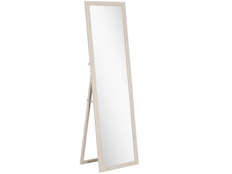  Miroir sur pied rectangulaire 160x50 cm blanc en verre trempé  - Conforama A