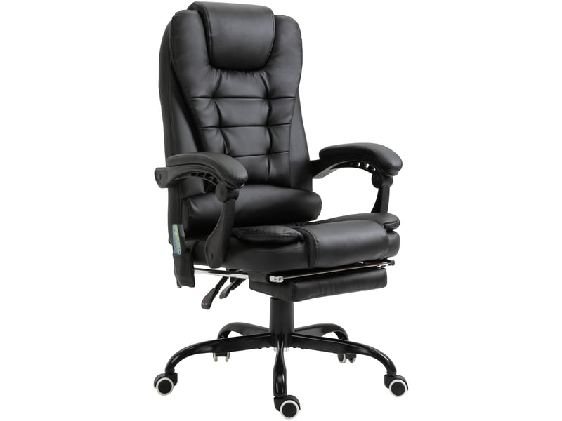  Fauteuil de bureau pivotant à 7 points de massage, réglable en hauteur, avec repose-pieds intégré, 67 x 79 x 111-121 cm  - Conforama A
