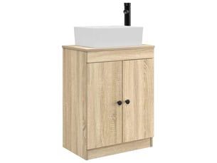 Meuble salle de bain avec évier, meuble de rangement chêne sonoma 54x35x83 cm shl7632