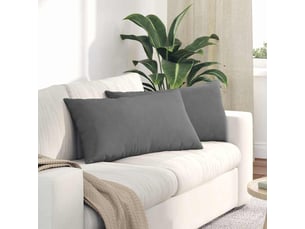 Lot de 2 coussins de canapé, coussins décoratifs tissu gris foncé 80 x 40 cm cf58872